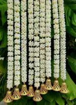 BS AMOR Handmade Polyester Decorative Mogra Bell Fluffy Artificial Creeper Bail Garland - 2.2 ft (pack of 2)