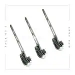 Homeleven Premium Toilet Cleaning Brush Double Sided Flexible Plastic Toilet Brush Hockey Shape for Western and Indian Toilet Ceaning Pack of 3- Grey Color