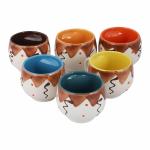 Mariners Creation Multicolor Ceramic Classic Coffee Mug Sets With Comfortable Strong Handle (Pack Of 6)