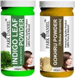 Park Daniel Pure And Natural Indigo Leaf Powder And Gokhru Powder, 100 G Each (Combo Of 2) |Hair Care|Dandruff Control hair Powder|Healthy Strong Hair Mask