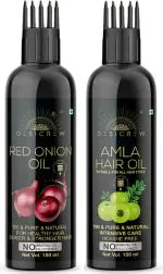 Desi Crew Red Onion and Amla Oil Cold Pressed for Skin, Body and Hair Care 100 ml Each