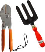 Raizing Roll Cut Secateurs (Anvial Pruner) And Fork Garden Tools Set (Pack Of 2)