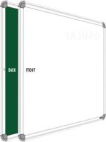 YAJNAS 2 X 3 feet Glossy White Board, One Side White Board Marker and Reverse Side Green Chalk Board Surface Whiteboards, Combo Name - 09 Green, White board (60 cm x 90 cm)