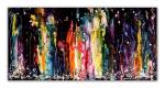 Tamatina Multicolor Modern Art Still Life With Colour Abstract Art Canvas Painting - 21X11 Inch
