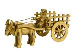 Kalarambh Brass Bullock Cart/Ox Cart for Home Living Room Table Decor Showpiece Gift Items Collectible Handicraft Art, Yellow, 4.5 x 2 x 2 Inch (L x W x H)