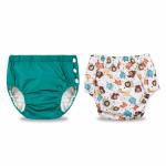 Chinmay Kids Combo of Baby Swim Diaper Waterproof Reusable Leakproof Adjustable Infant Pool Pant Boys Girls Swimsuit, Age Group - (4 months - 3 Years) | Green Animal Print