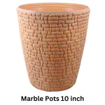 BIOANTILIA Naturegreen Marble Flower Pots Indoor Outdoor Balcony Flower Pots Highly Durable Plant containers 10 Inch (Pack of 2 ) (BEIGE)