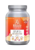 NRoute Isolate+ Whey Protein Powder 2lbs Double Chocolate Flavored with Low Carbs, 30 Servings