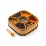 Morbrix Plastic Square 7 Sections Multipurpose Masala Rangoli Dabba Box Set, Spice Box