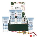 GLOBUS NATURALS Diamond Rakhi Gift Box For Brother & Sister Set of 5, Face Wash, Face Cream, Face Scrub, Face Pack, & Face Serum