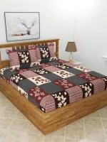 MORADO Premium Poly Cotton Double Bed Bedsheet (90X90 Inches) with 2 Pillow Covers (17X27 Inches)