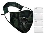 OxiClear N99 Anti Pollution Face Mask with 4 Activated Carbon Filters & Detachable Headband D.R.D.O Certified (Combat).