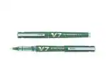 Pilot Hi-Tecpoint V7 Cartridge System Fine Point Liquid Ink Pen | Tip Size - 0.7MM | Refillable with Cartridge | Ink Colour - Green | Pack of 6