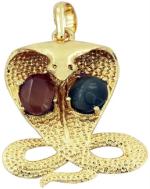 Shivoham Rahu Ketu Pendent - Original Gomed & Cat'S Eye Stone - Brass Pendent