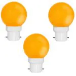 Fybros Orange Nuit Neon Led Night Bulbs Lamp For Bedroom Wall And Home Decoration - 0.5 Watts, 3 Pc