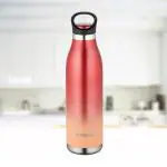 Borosil Hydra Color Crush 700 ml Stainless Steel Vacuum Insulated Flask Water Bottle, Red