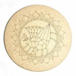 Earmark Peacock MDF Engraved Design Wall Plate Base With Frame Cutout for DIY Craft