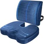 ALANFIT ORTHODESIGN Memory Foam Combo of Memory Foam Orthopedic Lumbar Back Pain Rest & Coccyx seat Cushion, Ergonomic, Lower Back and Coccyx Support, Premium Washable Covers,l1 l2 l3 l4 l5 Support Cushions COMB-BLK50