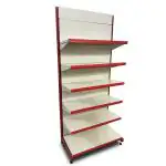 IRONIC Slotted Channel Rack | Grocery Rack | Multipurpose Adjustable Iron Rack for Kitchen, Shops and Book Shelf | RED & Ivory (WALL RACK 7FEET X 3FEET 6SHELFS)