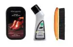 Sheppits Premium Shoe Shiner, Liquid Shoe Polish (Natural) & Wooden Shoe Brush Combo | Shoe Care Kit