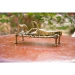 Sabhyasha Tribal Odisha Dhokra Decor Woman Lying and Reading a Book