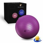 FirstFit Extra Thick Exercise Yoga Ball, Fitness and Stability Ball to Improve Posture, Balance, Yoga, Pilates, Core, Fitness Exercise Training Balance Yoga Class Core(Size-65 CM, Pink)