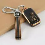 SLC-e TPU Leather Car Key Cover Compatible with Maruti Suzuki New Dezire, New Ertiga (with Key Chain) (PACK OF 1)