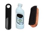 Sheppits Premium Shoe Cleaner (Natural), Shoe Brush & Shoe Horn (Black) Combo | Shoe Care Kit