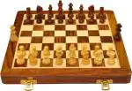 Palm Royal Handicrafts 12 inch Magnetic Folding Wooden Chess Board with 32 chess Pieces and 2 extra queen 5 cm Chess Board (Brown)