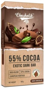 Chocholik 85% Cocoa Intense Dark Chocolate, Colombian Bar, 100g