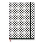 Youva Navneet| Case Bound / Hard Cover Note Book - Colour Edge| Black and White Polka| Single Line| A5 Size - 14.8 x 21 CM| 192 Pages| Pack of 2