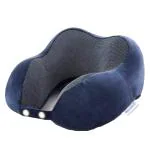 Rise & Shine Memory foam Neck Pillow for comfortable Travel in Flight, Car, Train - (11x11