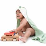 Doctor towels it's safe Unisex Musa - Banana Double Cloth Hooded Baby Towel Ultra Compact Baby Towel 75L X 75W 350 Gsm Pack Of 1 - Mineral Green