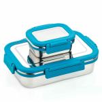 MAGIC PLUS Hot Lunch Box for Kids to School - Stainless Steel Tiffin with PUF Insulation, Keeps Food Warm, Spill Proof, BPA Free, 2 Compartments Perfect for Snacks and Meals (700ml, Blue)