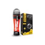 Skore Ultra Fine Condoms (Skin Thin) 10N + Skore Lubes Cherry - 50 ml