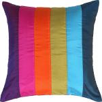 ANS Multicolor Polyester Striped Cushions Cover - 40 x 40 cm