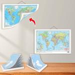 GO WOO SMALL - 100 AUSTRALIA POLITICAL OUTLINE MAP FOR SCHOOL, SMALL - 100 AUSTRALIA PHYSICAL OUTLINE MAP FOR SCHOOL and 2 IN 1 WORLD POLITICAL AND PHYSICAL MAP IN HINDI | Set of 2 maps and 1 chart