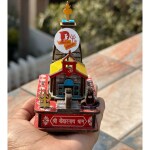 DARIDRA BHANJAN - Kedarnath Temple in Wood Color 3D Model Mandir Statue Fully Polished and Hand Crafted Multicolour (LxBxH=9x5x8) cm.