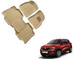 WolkomHome Car Mats Luxury Floor 3D Mat Carpets Beige for Renault Kwid