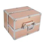 Clarabae Vanity Box for Women Makeup Organizer Box Clip-and-Go Makeup Bag with Four Tray & Mirror Elegant Closure Professional Travel Makeup Case Portable Artist Cosmetic Organizer Storage Bag (Rose Gold)