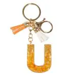 CRAFTSTUDIO Resin Alphabet Initial U letter keychain for Boys & Girls