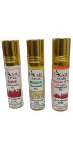 KAH ATTAR Rose, Mogra and Kesariya Shyam Attar 6 ml Each