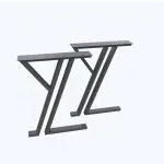 Ventuos Metal Table Legs Industrial Desk Legs 71 H x 45 W, Heavy Duty Furiniture Legs, DIY Legs, Coffee Table Legs, Dining Table Legs(2Pcs)-Black. (8 Shape Leg)