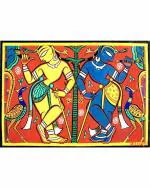 DECOR ADVENTURES Krishna-Balram by Jamini Roy Wall Painting 14 x 18 Inch