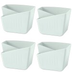 MECKWELL Dual sides Pocket Wall Mount Phone Holder Self-Adhesive Storage (Pack of 4) Mobile Holder (white)