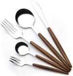 Ceplo Silverware Set 5 Piece Stainless Steel Cutlery Flatware Set, Kitchen Utensil Sets for 4, Tableware with Knife Spoons and Forks Set, Satin Finished Polished.