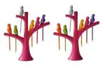 Plastic Bird Fruit Fork (1 Pcs), MultiColour (Pack of 2)