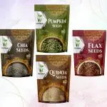 WELL GREEN Superfood Seed Combo | Quinoa, Chia, Flax & Pumpkin Seeds | 800g Assorted Pack