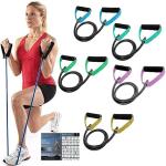ShopiMoz Single String Toning Resistance Tube Exerciser for Workout Strength Training Physical Therapy with Adjustable Grip for Men and Women (Multicolor)