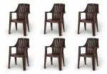 Supreme Furniture Turbo Brown Plastic Spine Care Chair - Pack of 6
